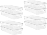8-Pack Stackable Fridge Storage Organiser Bins with Lids, Clear Produce Drinks Container for V1265-YY-252