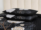 Black Floral Elysian Bedspread Coverlet 3 Piece Set V745-AC080310Q13U