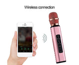 K6 Handheld Wireless Bluetooth-compatible Condenser Microphone Karaoke Speech Mic Speaker Golden V1263-JX-1078