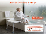 Tub Transfer Bench for Bathtub, 180 kg Capacity Heavy Duty Shower Chair with Arm, Backrest and V952-GDSYGZYTLSLB9D365001V0