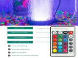 Aquarium Bubble Light LED Fish Tank Bubbler Light, Remote Controlled Aquariums Air Stone Disk Lamp V1107-134-95706