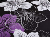 Black Purple Hibiscus Bloom Comforter Quilted Doona Set V745-AB010880AJ3