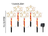 5-Piece Solar Snowflake Garden Lights Waterproof LED for Christmas and Winter Decoration V1188-MS-710-185