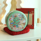 5PCS Cookie Tins with Lids for Gift Giving, Christmas Holiday Printed Round Metal Tins with Lids for V1366-AZ2-W-03194