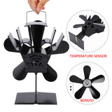 Wood Heater Fan Eco Heat Powered Self-Powered Silent for Fireplace Stove Burner V201-W11341831