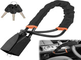 Car Steering Wheel Lock With Seat Belt Anchor, Cut Resistant Steel Cable, Anti Theft Security, V1237-ZY-807-140