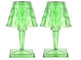 LED Crystal Table Lamp Transparent Prism Dimmable Desk Lamp USB Charging Indoor LightingGreen V1294-YM0901-3119210122314