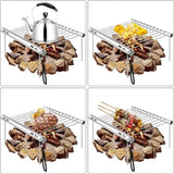 1 Piece Portable Charcoal Grill, Foldable Stainless Steel Mini Camping BBQ for Picnics, Backyards V1189-LC-HW-00316
