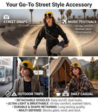 Aviator Style Baseball Cap with Integrated Goggles,Retro Pilot Style Hats Canvas Baseball Cap with V1107-922-93509-GRN