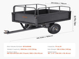 Garden Utility Trailer, 17 Cu. Ft & 272 kg Capacity, ATV UTV Hauling Trailer, Tow Behind Steel Dump V952-HYTCHSTPK17CFT3NV001V0