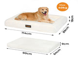 Pawz XXL Size Orthopedic Dog Bed with Corduroy Removable Cover Waterproof Washable Beige PT1276-XXL-WH