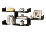 Artiss Floating Wall Shelf 3 Tier Black FURNI-N-WALL-01-BK