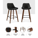 Artiss 2x Bar Stools PU Seat Wooden BA-TW-8206-BKX2