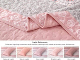 Pink Floral Stripe Bloom Bedspread Coverlet 3 Piece Set V745-AC081167Q13U