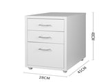 Levede 3 Drawer Office Drawers Cabinet White HO0401-WH_NZ
