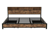 Levede King Bed Frame Industrial Storage LED Charing BF1063-K