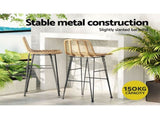 Gardeon 2x Outdoor Bar Stools Rattan Nature ODF-BA-TW-RATTAN-NA-X2