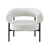 Artiss Armchair Accent Chair Curved Boucle White UPHO-F-ARM-01-TED-WH