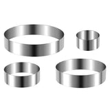 Round Cake Ring Set 4/6/8/10 Inch Biscuit Cutter Circle Cookie Cake Mold Stainless Steel Pastry Ring V1370-AZ4-08465