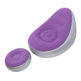 Inflatable Lounge with Foot Stool PVC Flocking Folding Inflatable Couch Blow Up Lounger Sofa V1294-YM0901-3116250000512