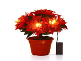 Xmas Artificial Poinsettia Tree with Lights LED Artificial Poinsettias Plant in Pot for Holiday V1294-YM0901-240801FB01-1
