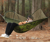 Military Green Outdoor Camping Hammock with Mosquito Net, Anti-Tip Nylon Fabric, Single/Double V888-ELOSUNG12295