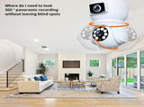 Pan Tilt Security Double-Lens Pro HD 2K Light Cameras, 360 Degrees Bulb Wireless Wi-Fi IP V1366-AZ2-W-26315