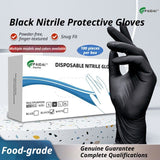 300Pcs Black Nitrile Gloves Medium V1221-XM-DJST-02