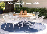 Gardeon 5PCS Outdoor Dining Set Table and Chairs Patio Garden Furniture Diamond FF-DIN-PP130-5SET-WH