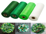 Clearance 4 Rolls Poly Burlap Deco Mesh 10 Inch Wide Decorative Ribbon Wrapping Home Door Wreath V1189-LWWAL-20260325-00348