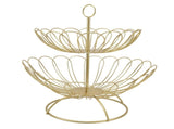 2 Tier Fruit Bowl Modern Nordic Design Geometric Detachable Gold Fruit Basket for Home Decoration V1294-YM0714-3118210368911