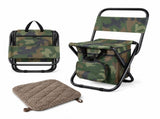 3-in-1 Camouflage Large Portable Folding Camping Chair with Zippered Cooler Bag and 35*35cm Thick V888-ELOSUNG52306