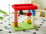 Colorful U-Shaped Cat Tree with Sisal Scratching Posts, Multi-Level Perch & Hanging Ball Toy V888-ELOSUNG48679