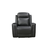 3-1-1 Seater Electric Leather/PVC Black Recliner Set V43-SET-FNX-3R-1R-1RBL