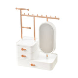 Elegant White Jewelry Organizer with Mirror - Multi-Layer Storage & Display Stand V888-ELOSUNG18278