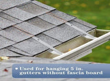 25 Sets 5inch Aluminum Roof Gutter Hanger with Straps for Fixing Without Eaves, Ideal for Aluminum V1369-AZ3-W-11614