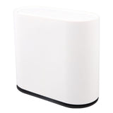 Plastic Trash Can with Press Type Lid Big White Garbage Container Bin for Bathroom Bedroom Kitchen V1294-YM0706-3117230159611