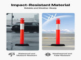 2 Pack Traffic Delineator Posts, 1140 mm Traffic Safety Cones with Fillable Base and Reflective V952-TCDZJTJSZHS4ZA5MR001V0