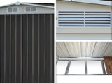 Giantz Garden Shed 2.58x2.07M w/Metal Base Sheds Outdoor Storage Double Door Tool SHED-GAB-6X8-BASE-ABCD