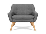Artiss 2X Armchair Lounge Chair Accent Tub Chair Grey ANNE UPHO-B-ARM04-GYX2