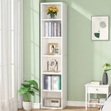 NNETMLT 6-Tier Cube Display Shelves for Home Office - 70.9 Inch Tall Narrow Bookcase V728-UL169220