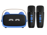 Mini Karaoke Machine - Portable MP3 Player with 2 Wireless Mics Toys & Gifts Blue V1263-JX-6967-3