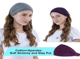 4 Pack Womens Yoga Headbands Head wraps Bands for Women Teens, Elastic Wide Solid Head Bands V1192-AZ-W-17612