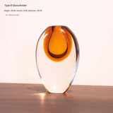 Artistic Teardrop Glass Vase - Handcrafted Glazed Finish for Hydroponics & Floral Decor V888-ELOSUNG35171