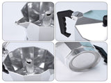 600ML Premium Octagonal High Pressure Moka Pot - Classic Italian Aluminum Coffee Maker for Rich V888-ELOSUNG45566