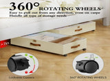 2 Pack Under Bed Storage with Wheels, Under Bed Storage Containers with Adjustable Dividers & Clear V1107-127-12965-BLK
