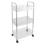 Kitchen Storage Rack Multifunctional 3 Tier Mobile Storage Cart for Bathroom Laundry Room Narrow V1294-YM0710-3112230072111