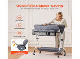 Baby Table, Foldable Diaper Change Station with Side Basket, Adjustable Height Portable V952-ZDNBTSHSXXSD4UOQF001V0