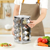 CARLA HOME Rotating Spice Rack Organizer with 20 Glass Jars for Kitchen Countertop V178-36146