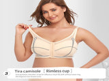 2 Pcs Size 3XL Women's Wireless Large-Cup Lace Bra with Front Clasp - Comfortable, Breathable, Black V888-ELOSUNG27596